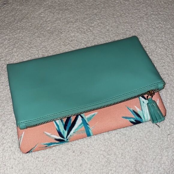 Rachel Pally Mint & Peach Tropical Clutch, NWOT - Picture 3 of 8